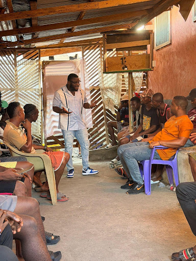 Volunteers connect with the community