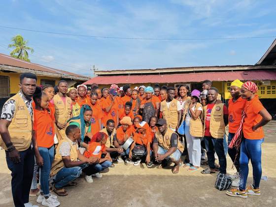 Volunteers and community members after an outreach day