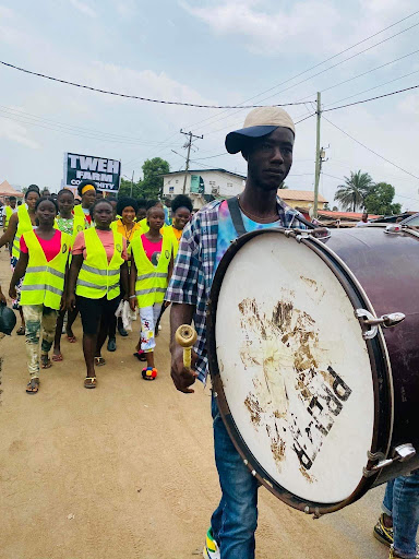 Community members gather for the sport parade