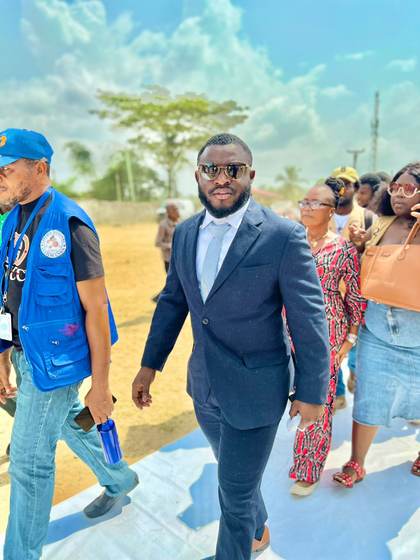 Arriving at the ground breaking ceremony