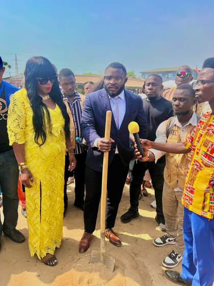 Speaking to the press at the ground breaking ceremony